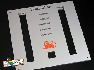 Aluminium verdiepingsbord met logo